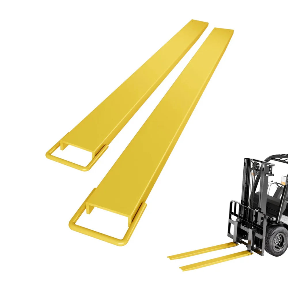 Garvee Extensions de Fourche 11,4cm pour Chariot Élévateur, Acier Robust, 183cm Longueur, Jaune Haute Visibilité, Usage Industriel