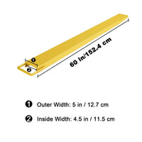 Garvee Rallonges de fourches 152 × 11,4 cm pour chariot élévateur, capacité 2087 kg, acier robuste, chantier et entrepôt, jaune