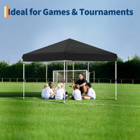 Garvee Tonnelle Pliante 3 × 3 m en Tissu Oxford 210D, Hauteur Réglable, Imperméable, Protection UV UPF 50+, pour Camping et Marchés, Noir