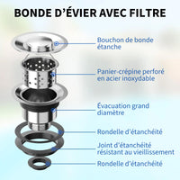 Garvee Évier sur Pieds en Acier Inoxydable, L. 70 × P. 50 × H. 86 cm, 1 Bac avec Robinet Extractible Pivotant à 360°, Eau Chaude et Froide, pour Cuisine et Garage