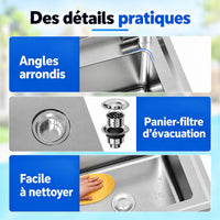 Garvee Évier Professionnel sur Pied en Inox 99 x 51 x 94 cm avec Robinet Extractible et Étagère, pour Cuisine Commerciale et Extérieur, Argenté