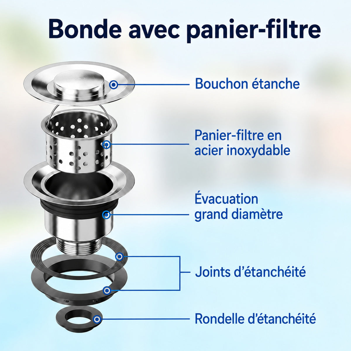 Garvee Évier Professionnel sur Pied en Inox 99 x 51 x 94 cm avec Robinet Extractible et Étagère, pour Cuisine Commerciale et Extérieur, Argenté