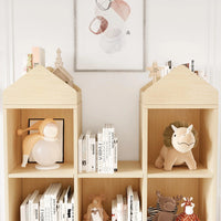 Garvee Étagère enfant 8 compartiments, forme château, grand espace de rangement, protection anti-basculement, bois, 3 niveaux, chambre d'enfant et salle de jeux, blanche