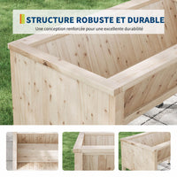 Garvee Jardinière surélevée en bois de sapin naturel 116,5 × 60 × 77 cm, avec crochets, idéale pour plantes, patio et balcon, couleur naturelle