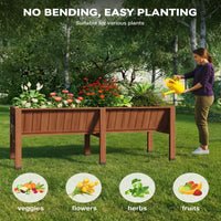 Garvee Jardinière surélevée 183x66x77 cm en bois de cèdre, avec crochets et doublure, pour potager jardin terrasse, marron noisette