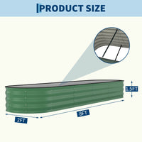 Garvee Bac Potager Surélevé en Acier Galvanisé Antirouille (Lot de 2) – Fond Ouvert, Bordure Anti-Coupure, Montage Facile – Beige / Vert