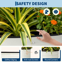 Garvee Lot de 2 Bacs Potagers Surélevés en Acier Galvanisé Antirouille – Fond Ouvert, Montage Facile, Bordure Anti-Coupure, Idéal pour Légumes et Fleurs – Beige / Vert