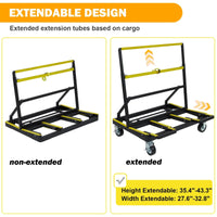 Garvee Chariot Porte-Panneaux Pliant, Charge Maximale de 1 000 kg, Plateau de Chargement Extensible, Structure en Acier, pour Plaques de Plâtre, Contreplaqué, Verre et Carrelage