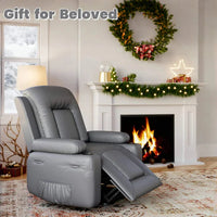 Garvee Fauteuil Releveur Électrique avec Massage et Chauffage, Inclinable et Réglable, Revêtement en Similicuir, pour Seniors et Personnes à Mobilité Réduite, 95 × 95 × 104 cm, Gris