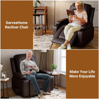 Garvee Fauteuil Releveur Électrique avec Massage et Chauffage, Inclinable et Réglable, Revêtement en Similicuir, pour Seniors et Personnes à Mobilité Réduite, 95 × 95 × 104 cm, Marron