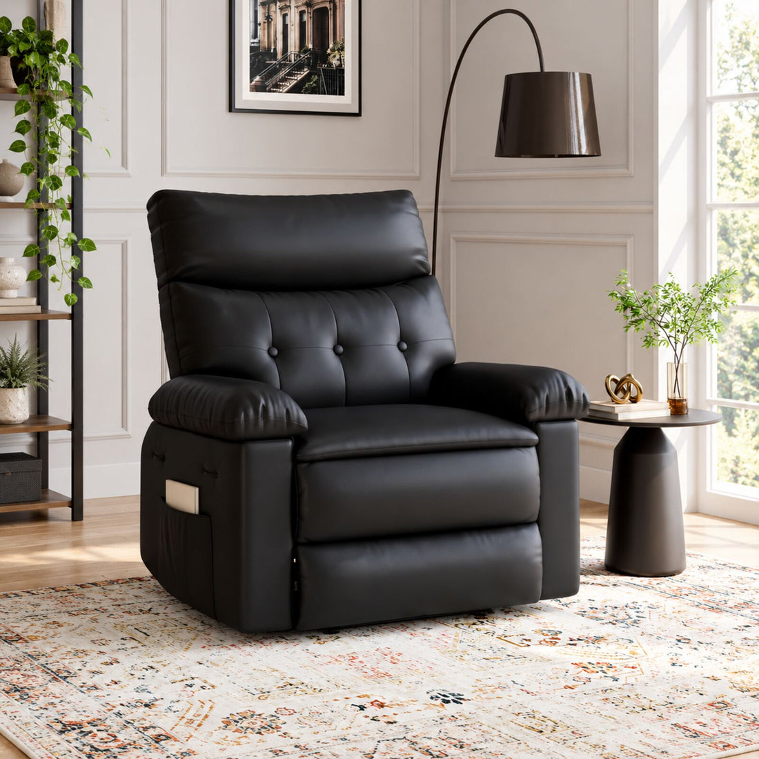 Garvee Fauteuil Inclinable Manuel Extra-Large en Similicuir, Assise de 68 cm, Confort Spacieux, pour Salon et Chambre
