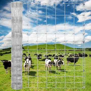 Garvee Clôture Agricole Galvanisée Renforcée 1,8 x 50 m, Grillage Métallique Robuste pour Enclos, Ferme et Protection du Bétail