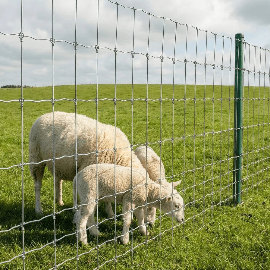 Garvee Grillage Agricole Galvanisé Renforcé 1,2 x 100 m, Clôture pour Chèvres, Porcs et Cerfs, Maille Zinguée pour Protection du Bétail