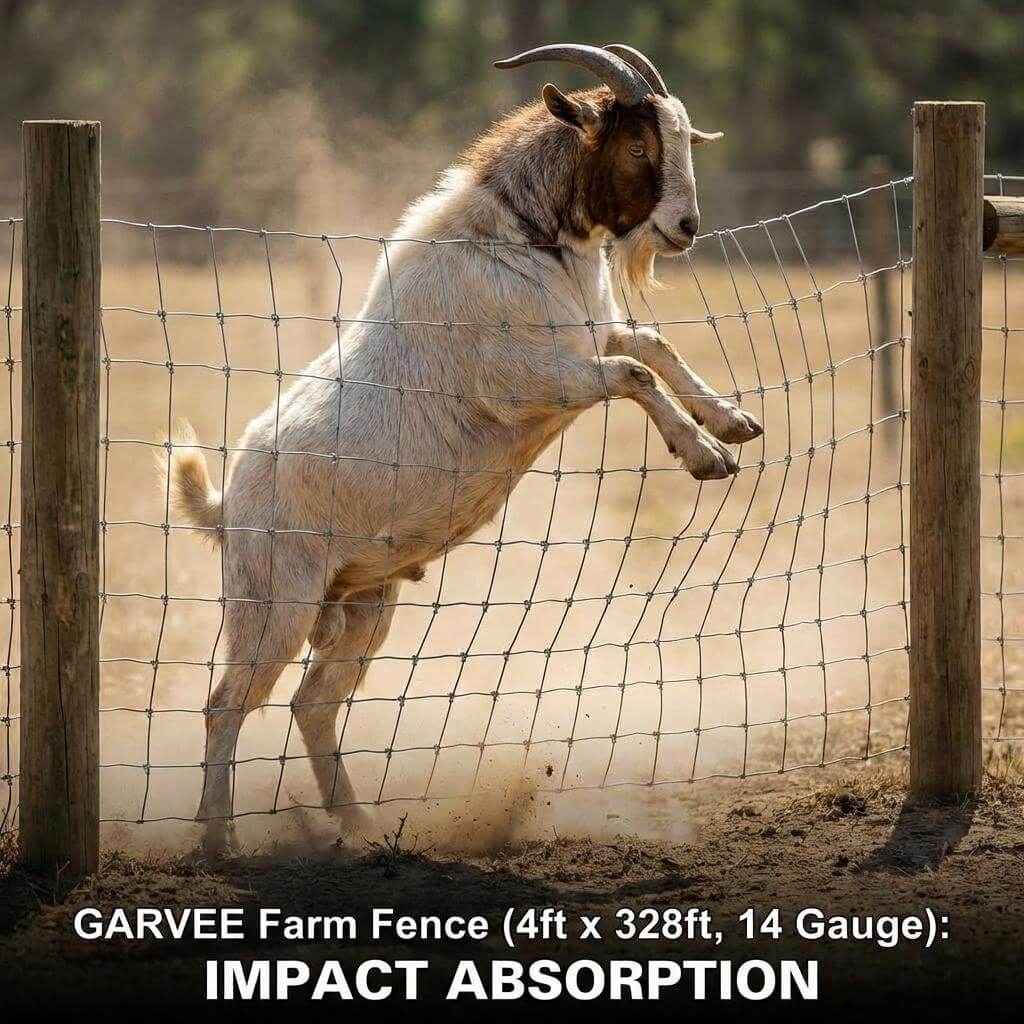 Garvee Grillage Agricole Galvanisé Renforcé 1,2 x 100 m, Clôture pour Chèvres, Porcs et Cerfs, Maille Zinguée pour Protection du Bétail
