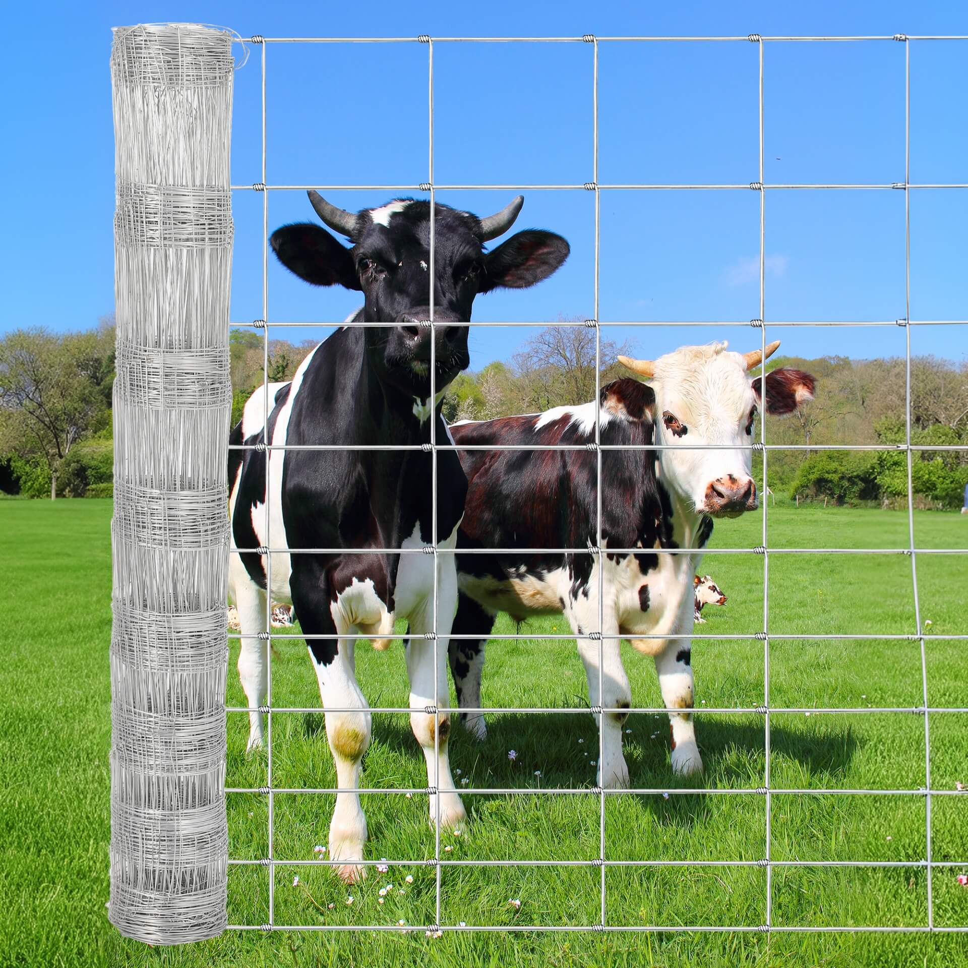 Clôture pour bétail Garvee 1.52 × 100 m en acier galvanisé avec maille soudée renforcée
