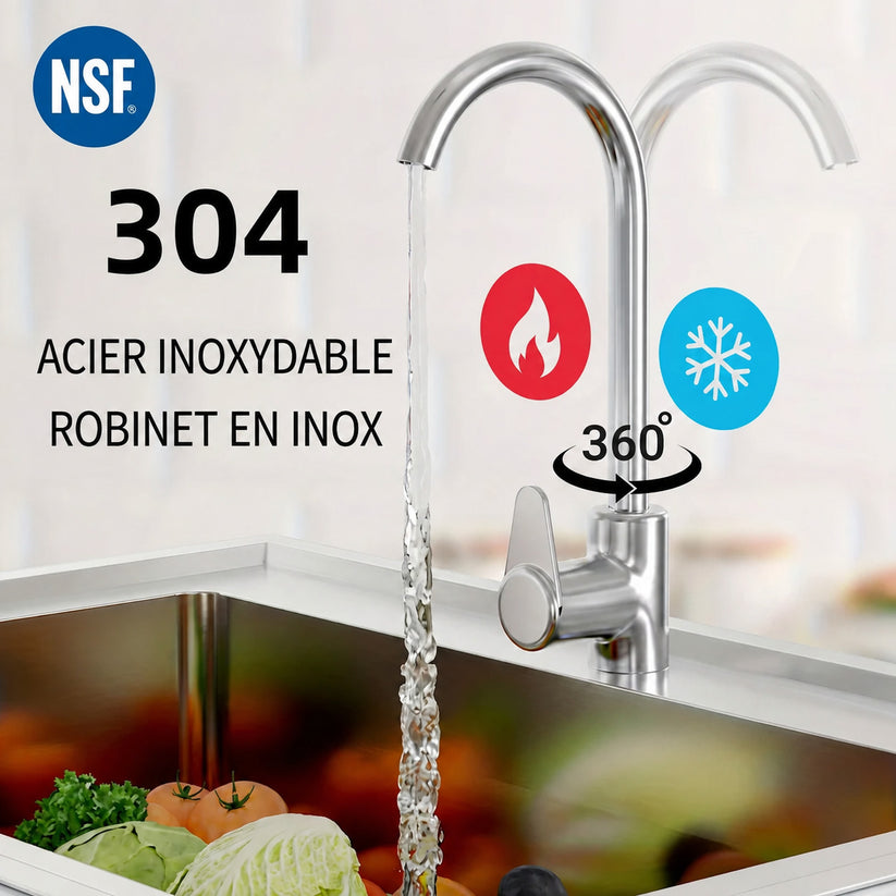 Évier autoportant avec étagère inférieure de rangement