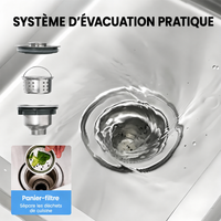 Garvee évier utilitaire autoportant en acier inoxydable 120 × 45 × 82 cm, bac profond et cadre robuste
