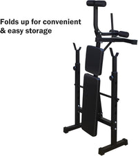Banc de musculation olympique Garvee, réglable avec extension des jambes et coussin pour curl, idéal pour l'entraînement à domicile. Structure en métal, pliable, revêtement en cuir, stable, capacité de 150 kg.