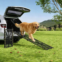 Garvee Rampe d'Accès pour Chien Pliable pour Voiture, 190,5 × 51 cm, Capacité jusqu'à 136 kg, en Acier Antidérapant, pour Chiens de Grande Taille et Âgés, SUV et Camping-Cars