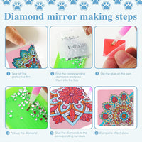 Coffret de 8 marque-pages Garvee pour peinture diamant, motif mandala, acrylique et cuir PU, pratique et élégant, cadeau DIY pour les amoureux des livres