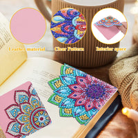 Coffret de 8 marque-pages Garvee pour peinture diamant, motif mandala, acrylique et cuir PU, pratique et élégant, cadeau DIY pour les amoureux des livres