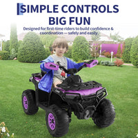 Garvee Quad Électrique 12 V pour Enfants de 3 à 6 Ans, 2 Moteurs Puissants, Télécommande Parentale, Éclairage LED, 4 Roues Robustes, 95 × 56 × 55 cm, pour Extérieur, Violet