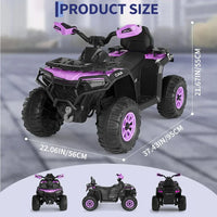 Garvee Quad Électrique 12 V pour Enfants de 3 à 6 Ans, 2 Moteurs Puissants, Télécommande Parentale, Éclairage LED, 4 Roues Robustes, 95 × 56 × 55 cm, pour Extérieur, Violet