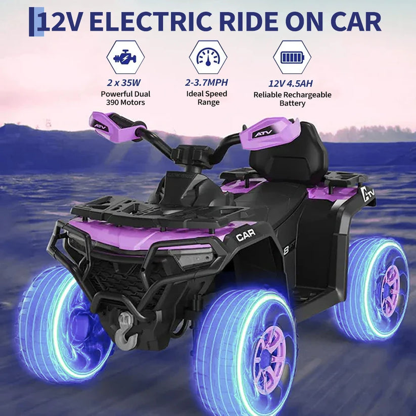 Quad enfant pneus antidérapants amortisseurs tout terrain