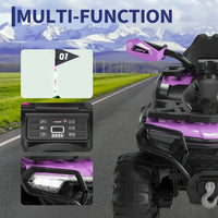 Garvee Quad Électrique 12 V pour Enfants de 3 à 6 Ans, 2 Moteurs Puissants, Télécommande Parentale, Éclairage LED, 4 Roues Robustes, 95 × 56 × 55 cm, pour Extérieur, Violet