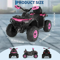Garvee Quad Électrique 12 V pour Enfants de 3 à 6 Ans, 2 Moteurs Puissants, Télécommande Parentale, Éclairage LED, 4 Roues Robustes, 95 × 56 × 55 cm, pour Extérieur, Fuchsia