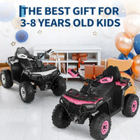 Garvee Quad Électrique 12 V pour Enfants de 3 à 6 Ans, 2 Moteurs Puissants, Télécommande Parentale, Éclairage LED, 4 Roues Robustes, 95 × 56 × 55 cm, pour Extérieur, Fuchsia