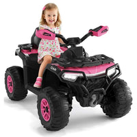 Garvee Quad Électrique 12 V pour Enfants de 3 à 6 Ans, 2 Moteurs Puissants, Télécommande Parentale, Éclairage LED, 4 Roues Robustes, 95 × 56 × 55 cm, pour Extérieur, Fuchsia