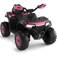 Garvee Quad Électrique 12 V pour Enfants de 3 à 6 Ans, 2 Moteurs Puissants, Télécommande Parentale, Éclairage LED, 4 Roues Robustes, 95 × 56 × 55 cm, pour Extérieur, Fuchsia