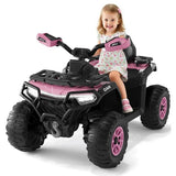 Garvee Quad Électrique 12 V pour Enfants de 3 à 6 Ans, 2 Moteurs Puissants, Télécommande Parentale, Éclairage LED, 4 Roues Robustes, 95 × 56 × 55 cm, pour Extérieur, Rose - Rose