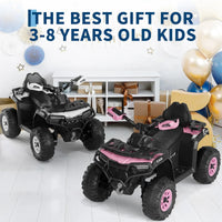 Garvee Quad Électrique 12 V pour Enfants de 3 à 6 Ans, 2 Moteurs Puissants, Télécommande Parentale, Éclairage LED, 4 Roues Robustes, 95 × 56 × 55 cm, pour Extérieur, Rose