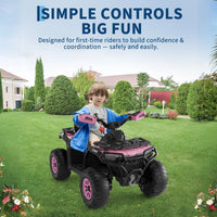 Garvee Quad Électrique 12 V pour Enfants de 3 à 6 Ans, 2 Moteurs Puissants, Télécommande Parentale, Éclairage LED, 4 Roues Robustes, 95 × 56 × 55 cm, pour Extérieur, Rose