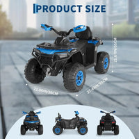Garvee Quad Électrique 12 V pour Enfants de 3 à 6 Ans, 2 Moteurs Puissants, Télécommande Parentale, Éclairage LED, 4 Roues Robustes, 95 × 56 × 55 cm, pour Extérieur, Bleu