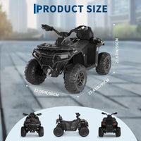 Garvee Quad Électrique 12 V pour Enfants de 3 à 6 Ans, 2 Moteurs Puissants, Télécommande Parentale, Éclairage LED, 4 Roues Robustes, 95 × 56 × 55 cm, pour Extérieur, Noir