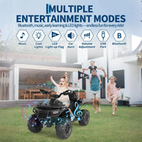 Garvee Quad Électrique 12 V pour Enfants de 3 à 6 Ans, 2 Moteurs Puissants, Télécommande Parentale, Éclairage LED, 4 Roues Robustes, 95 × 56 × 55 cm, pour Extérieur, Noir