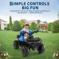 Garvee Quad Électrique 12 V pour Enfants de 3 à 6 Ans, 2 Moteurs Puissants, Télécommande Parentale, Éclairage LED, 4 Roues Robustes, 95 × 56 × 55 cm, pour Extérieur, Noir