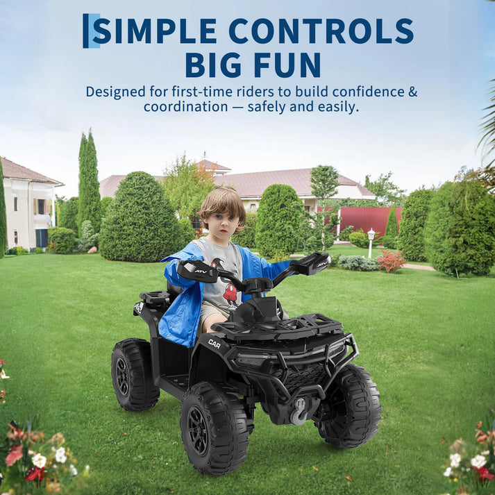 Quad enfant télécommande parentale et commande pédale enfant