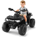 Garvee Quad Électrique 12 V pour Enfants de 3 à 6 Ans, 2 Moteurs Puissants, Télécommande Parentale, Éclairage LED, 4 Roues Robustes, 95 × 56 × 55 cm, pour Extérieur, Noir - Noir