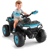 Garvee Quad Électrique 12 V pour Enfants de 3 à 6 Ans, 2 Moteurs Puissants, Télécommande Parentale, Éclairage LED, 4 Roues Robustes, 95 × 56 × 55 cm, pour Extérieur, Bleu ciel - Bleu ciel