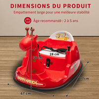 Garvee Voiture Auto-Tamponneuse Électrique pour Enfants 6 V, Design Girafe, Rouge, Éclairage LED et Musique, pour Enfants de 2 à 5 Ans