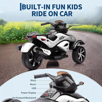 Garvee Tricycle Électrique pour Enfants 12 V, 3 Roues, Démarrage Doux, Éclairage LED et Musique, Plastique Résistant, pour Enfants de 3 à 8 Ans, Blanc