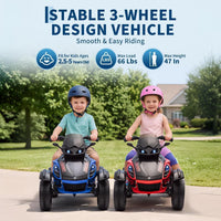 Garvee Tricycle Électrique pour Enfants 12 V, 3 Roues, Démarrage Doux, Éclairage LED et Musique, Plastique Résistant, pour Enfants de 3 à 8 Ans, Bleu