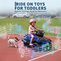 Garvee Tricycle Électrique pour Enfants 12 V, 3 Roues, Démarrage Doux, Éclairage LED et Musique, Plastique Résistant, pour Enfants de 3 à 8 Ans, Bleu