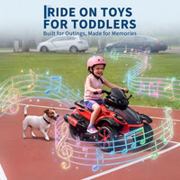 Garvee Tricycle Électrique pour Enfants 12 V, 3 Roues, Démarrage Doux, Éclairage LED et Musique, Plastique Résistant, pour Enfants de 3 à 8 Ans, Rouge