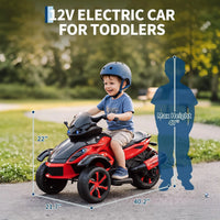Garvee Tricycle Électrique pour Enfants 12 V, 3 Roues, Démarrage Doux, Éclairage LED et Musique, Plastique Résistant, pour Enfants de 3 à 8 Ans, Rouge