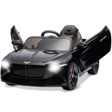 Garvee Voiture électrique 12 V Bentley Bacalar pour enfant, télécommande parentale, portes papillon, LED, suspension, 3 vitesses, batterie rechargeable, 3-6 ans, noir